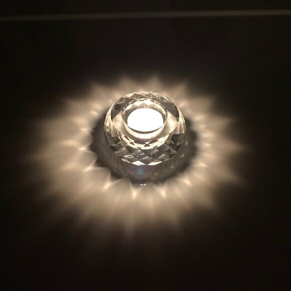 Oleg Cassini Signed Crystal Candle Holder - Picture 7 of 9